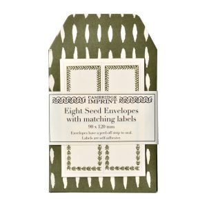 A Packet of Eight Seed Envelopes in Seed Olive with Matching Labels