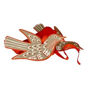 5 Fancy Songbird Gift Tags in Rosehip