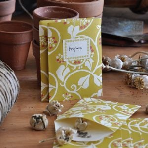 A Packet of Eight Seed Envelopes in Ivy Piccalilli and Cranberry with Matching Labels