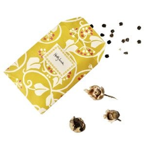 A Packet of Eight Seed Envelopes in Ivy Piccalilli and Cranberry with Matching Labels