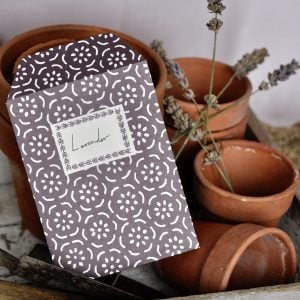 A Packet of Eight Seed Envelopes in Small Pear Halves Elderberry with Matching Labels