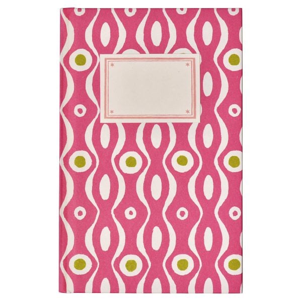 Lined Hardback Notebook in Persephone Shocking Pink and Lettuce