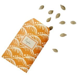 A Packet of Eight Seed Envelopes in Wave Blood Orange with Matching Labels