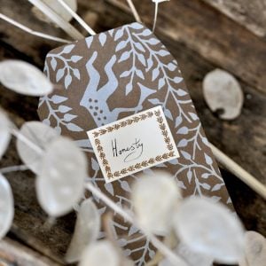 A Packet of Eight Seed Envelopes in Dancing Hare Bronze with Matching Labels