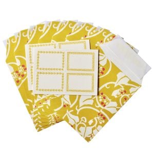 A Packet of Eight Seed Envelopes in Ivy Piccalilli and Cranberry with Matching Labels