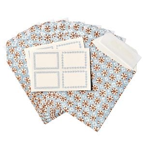 A Packet of Eight Seed Envelopes in Sea Urchin Sky and Cocoa with Matching Labels