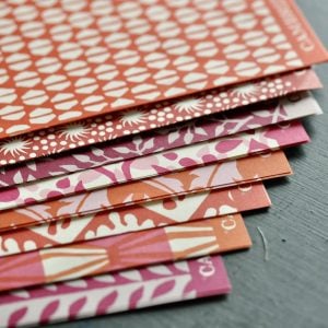 an assortment of patterned papers
