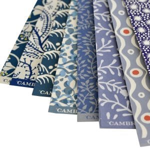 8 Assorted Small Sheets of Blue Patterned Papers