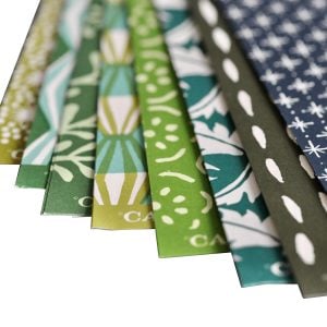 8 Assorted Small Sheets of Green Patterned Papers