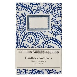 Lined Hardback Notebook Seaweed Paisley Prussian Blue by Cambridge Imprint