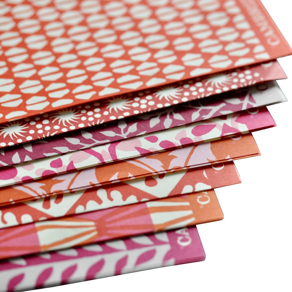 8 Assorted Small Sheets of Red Patterned Papers